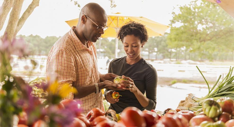 Man and woman at market