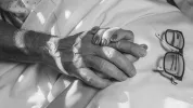 Couple holding hands