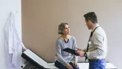 woman and doctor